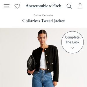 Abercrombie Collarless Tweed Jacket NWT